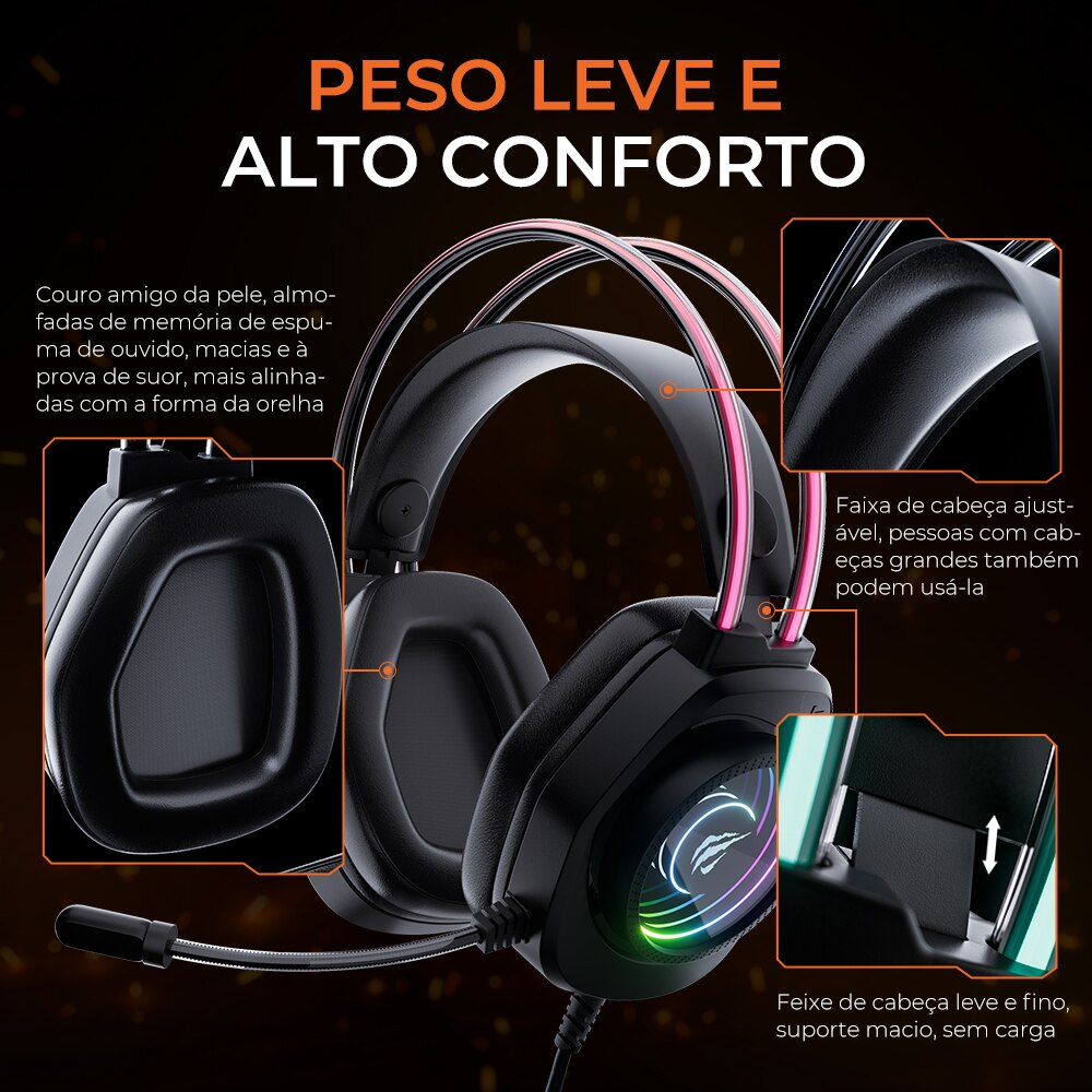 Headset Gamer com LED HAVIT [ LANÇAMENTO ]