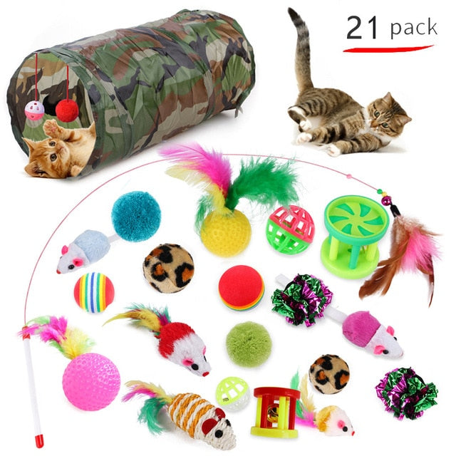 Kit brinquedos para gatos [ KITS COM TÚNEL EM PROMOÇÃO! ]