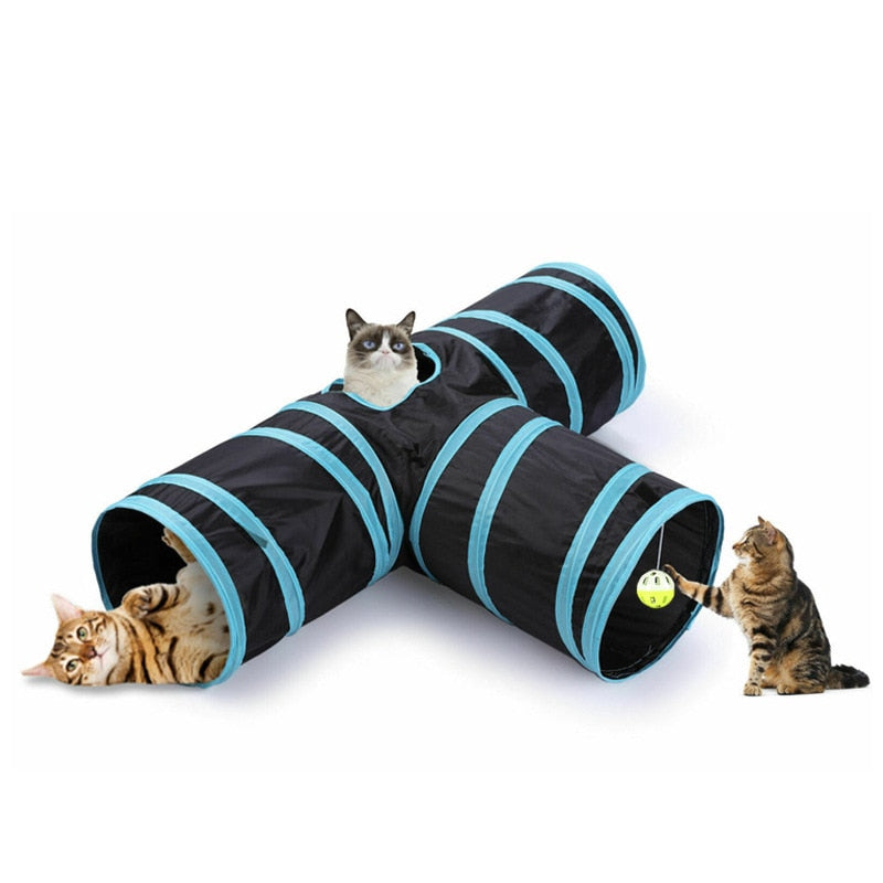 Collapsible tunnel for cats