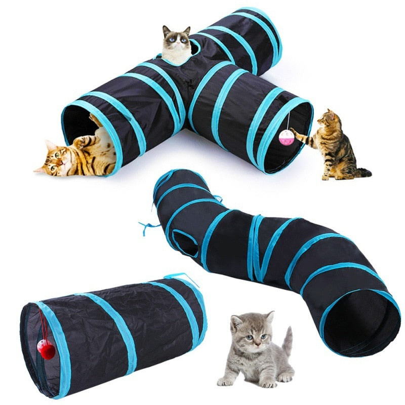 Collapsible tunnel for cats